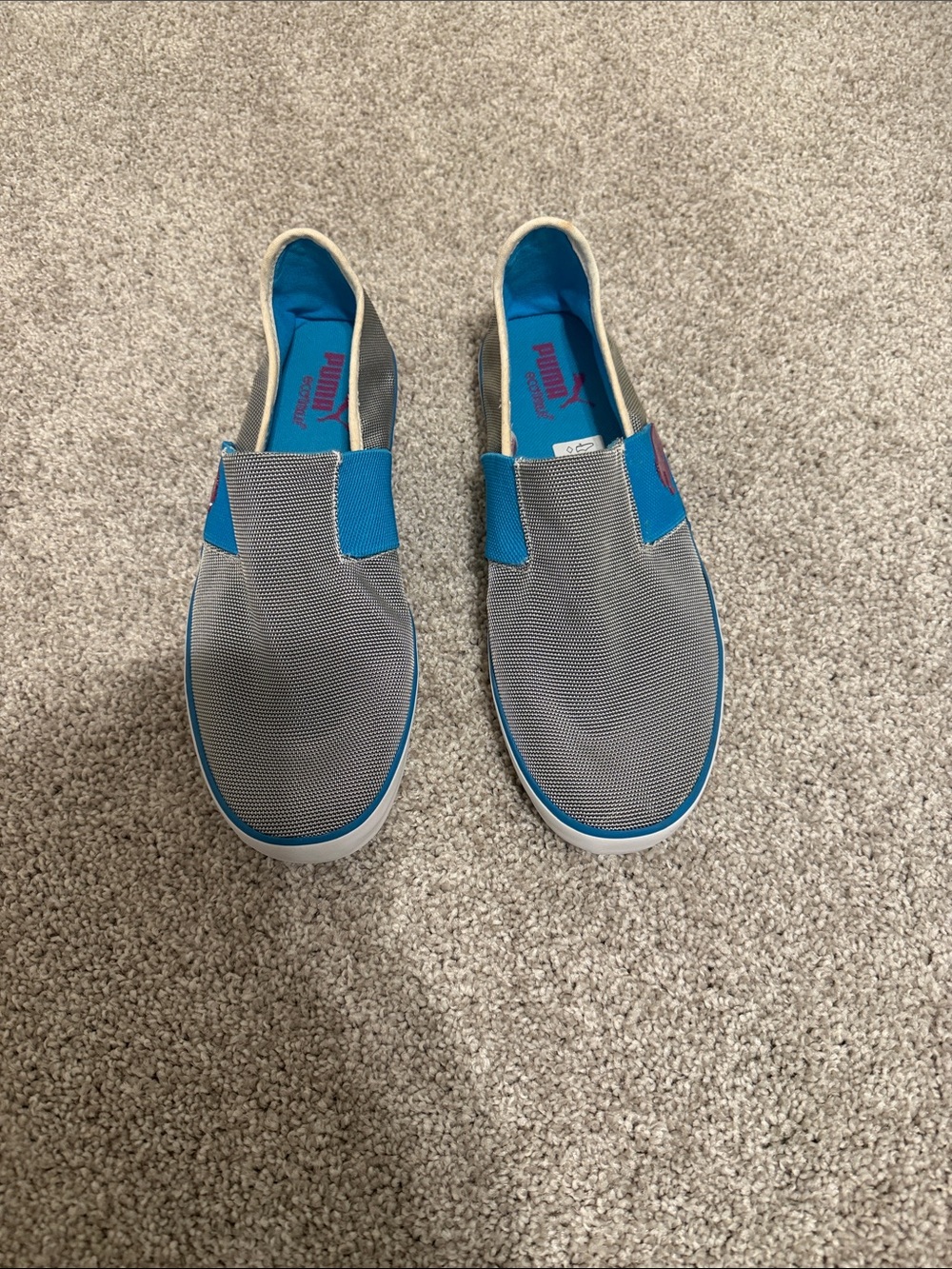 Puma Slip-On Sneakers in Gray and Blue